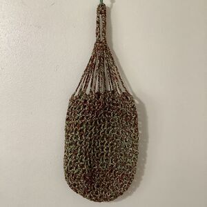 Vintage Handmade Green Crochet Fairy Grunge Goblincore Cottagecore Hobbit Bag